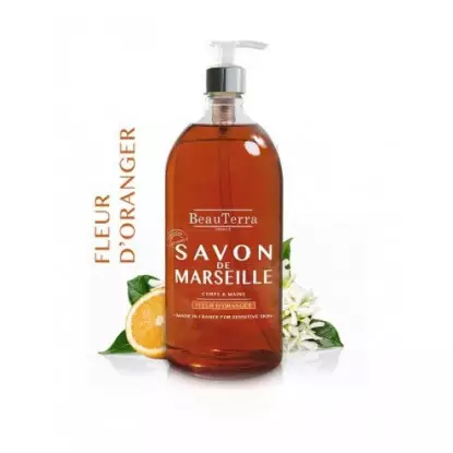 Beauterra savon de Marseille fleur d'oranger corps et mains 1L