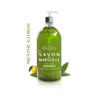 Beauterra savon de Marseille menthe citron corps et mains 1L