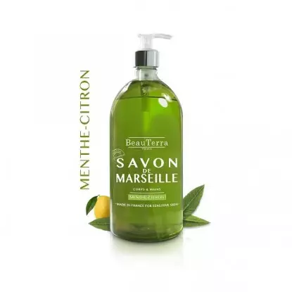 Beauterra savon de Marseille menthe citron corps et mains 1L