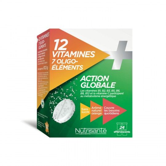 Nutrisanté 12 Vitamines et 7 Oligo-éléments 24 Comprimés