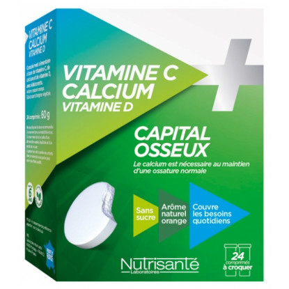 Nutrisanté Vitamine C + Calcium + Vitamine D - 24 comprimés