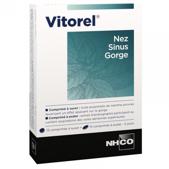 NHCO Vitorel nez sinus gorge - 2 x 15 comprimés
