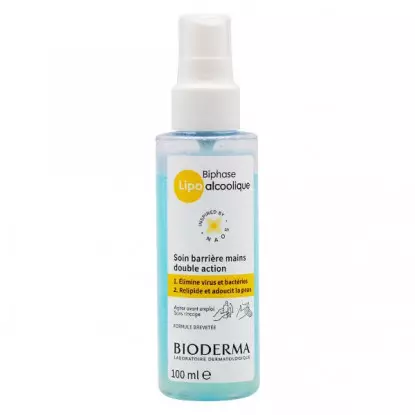 Bioderma Biphase Lipo Alcoolique Soin barrière mains - 100ml