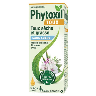 Sanofi Phytoxil Sirop toux sèches et grasses sans sucre - 120ml