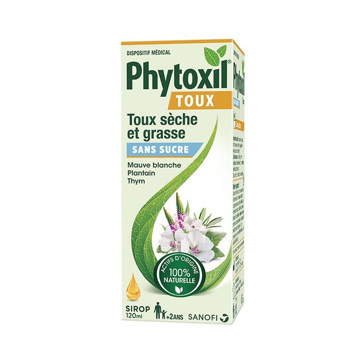 Sanofi Phytoxil Sirop toux sèches et grasses sans sucre - 120ml