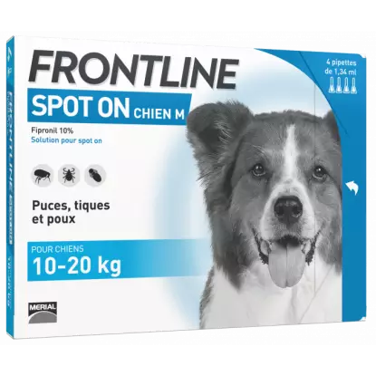 Frontline spot on chien M 10 à 20 kg 4 pipettes