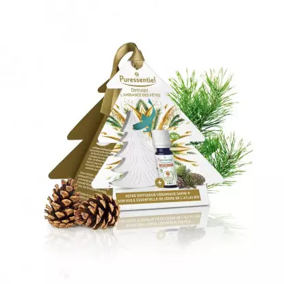 Puressentiel Coffret diffuseur céramique sapin Cèdre de l'Atlas Bio