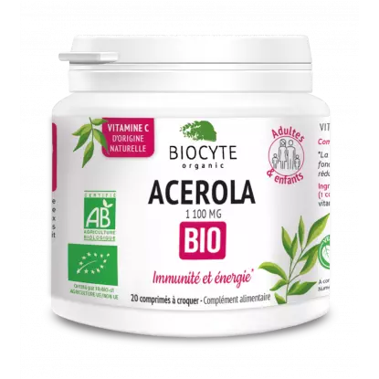 Biocyte Acérola 1100mg Bio - 20 comprimés à croquer