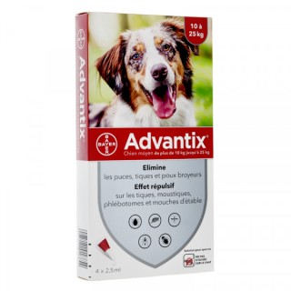 Advantix Chien 10/25 kg, 4 pipettes