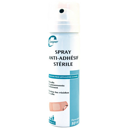 Spray anti-adhésif stérile Cooper - Retire les pansements - 50ml