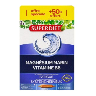 Superdiet Magnésium marin + Vitamine B6 20 ampoules + 10 ampoules Offertes