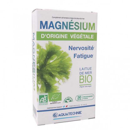 Biotechnie Magnésium d'origine végétale laitue de mer Bio - 30 gélules