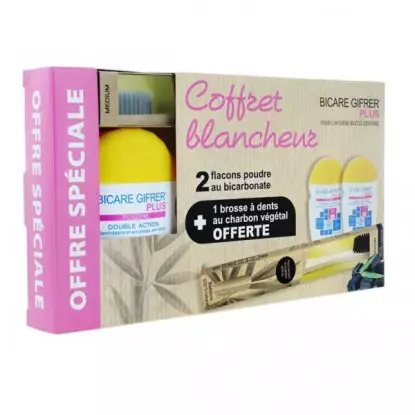 Gifrer Bicare Plus Coffret blancheur - 2 flacons de 60g + 1 brosse à dents Offerte