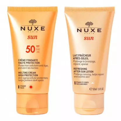 Nuxe Sun Crème fondante haute protection SPF50 50ml + Lait fraîcheur après-soleil 50ml Offert