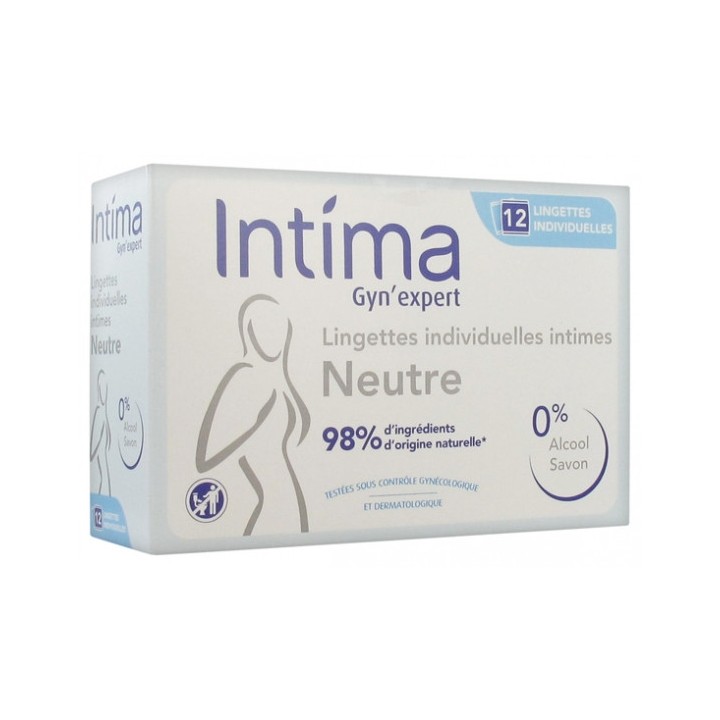 Intima Gyn Expert Lingettes individuelles intimes neutres - 12 sachets