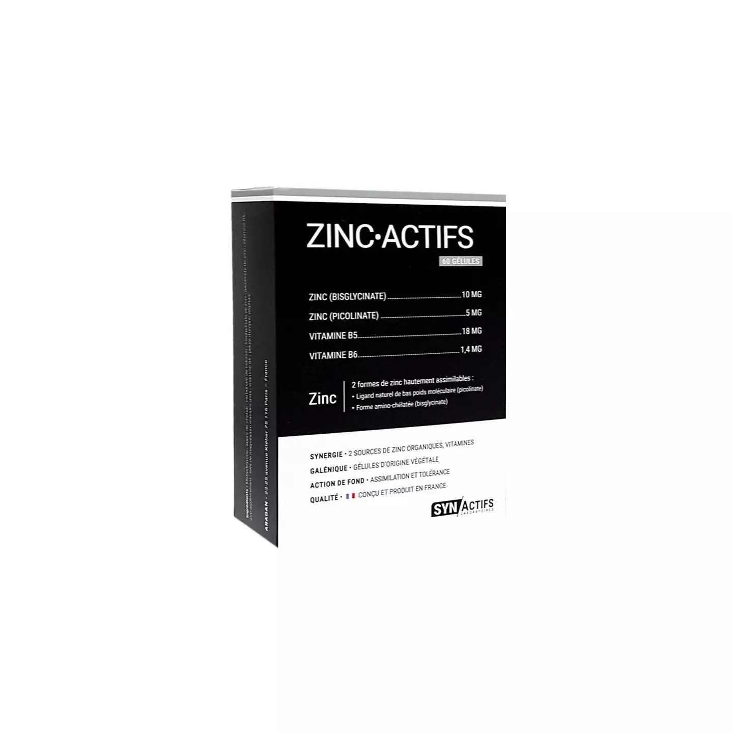 Complément Alimentaire Aragan Synactifs ZincActifs - 60 Gélules - DLUO 07/2025 - Neuf