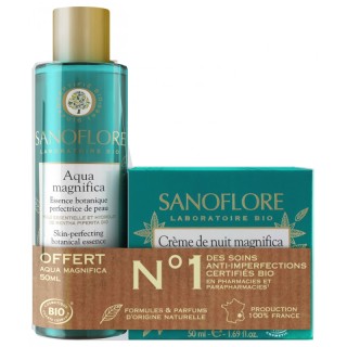 Sanoflore Aqua Magnifica Crème de nuit Bio 50ml + Eau botanique offerte offert 50ml