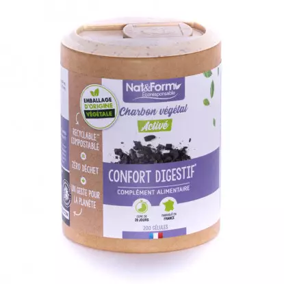 Nat&Form Charbon végétal activé - 60 gélules