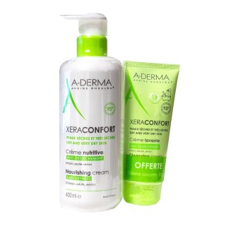 A-Derma Xeraconfort Crème nutritive anti-dessèchement 400ml + Crème lavante 100ml Offerte