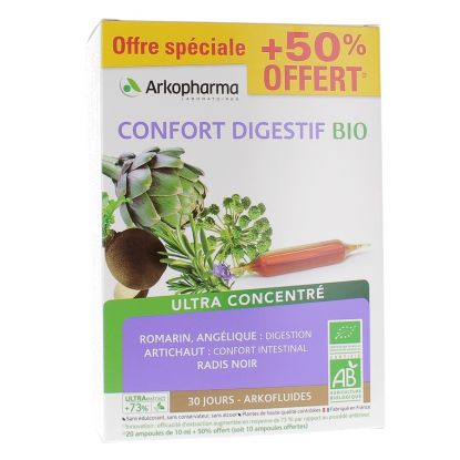 Arkofluides Confort digestif Bio - 30 ampoules