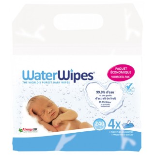 WaterWipes Lingettes Pures - Lot de 4 x 60 lingettes