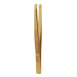 Pince à épiler prestige inox dorée mors biais
