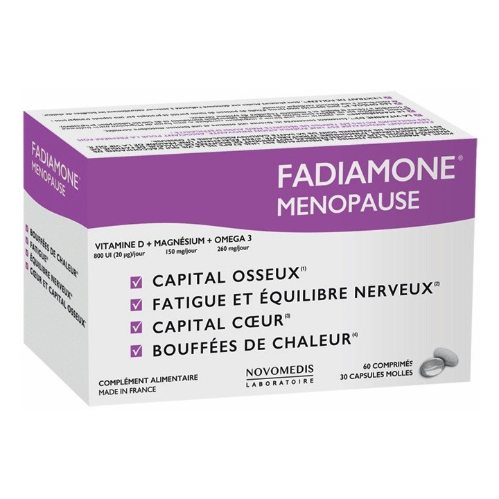 Novomedis Fadiamone Ménopause - 60 comprimés + 30 capsules molles