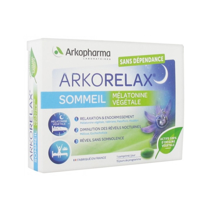 Arkorelax Sommeil mélatonine végétale - 15 comprimés