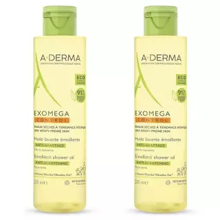 A-Derma Exomega Control Huile lavante émolliente - 2 x 500ml