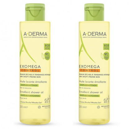 A-Derma Exomega Control Huile lavante émolliente - 2 x 500ml