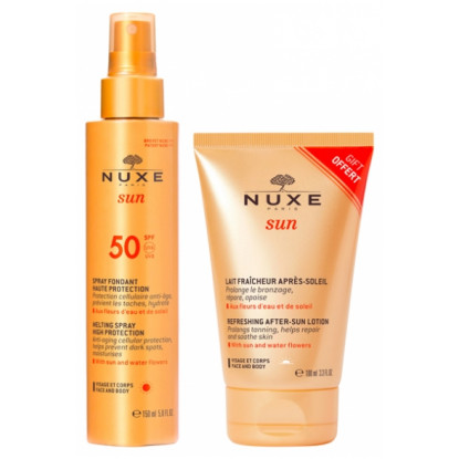 Nuxe Sun Spray fondant haute protection SPF50 150ml + Lait fraîcheur après-soleil 100ml Offert