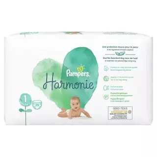 Pampers Harmonie Couches T1 2-5kg - 35 couches