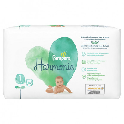 Pampers Harmonie Couches T1 2-5kg - 35 couches