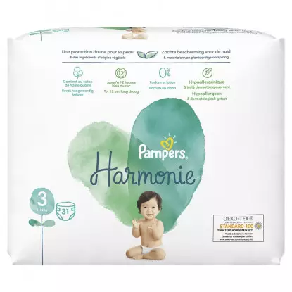 Pampers Harmonie Couches T3 (6-10kg) - 31 couches