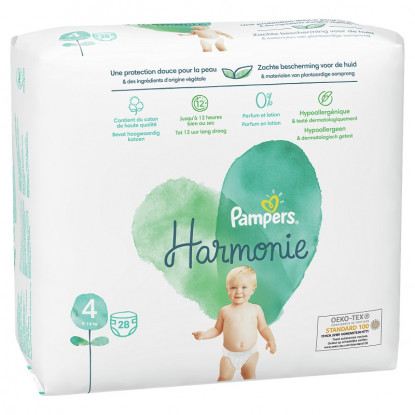 Pampers Harmonie Couches T4 (9-14kg) - 28 couches