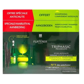 Furterer Triphasic Progressive 8 ampoules + Triphasic Shampoing 100ml Offert