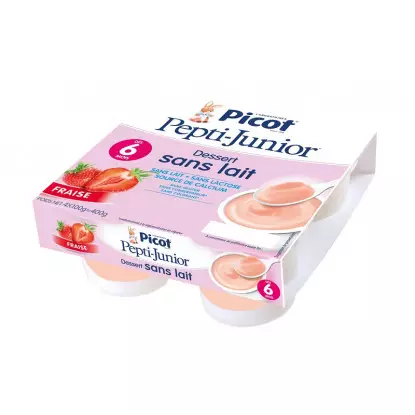 Picot Pepti Junior Dessert sans lait fraise dès 6 mois x 4