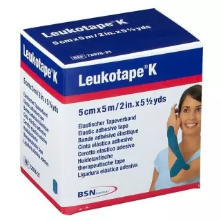 BSN Médical Leukotape K Bande Taping de kinésiologie 5 cm x 5 m - Bleu