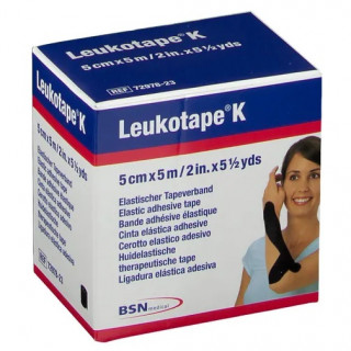 BSN Médical Leukotape K Bande Taping de kinésiologie 5 cm x 5 m - Noir