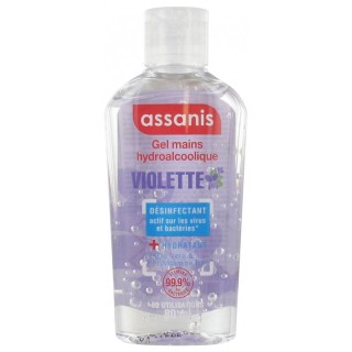 Assanis Gel hydroalcoolique sans rinçage mains - Senteur violette - 80ml