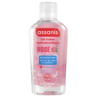 Assanis Gel hydroalcoolique sans rinçage mains - Senteur rose - 80ml