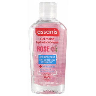 Assanis Gel hydroalcoolique sans rinçage mains - Senteur rose - 80ml