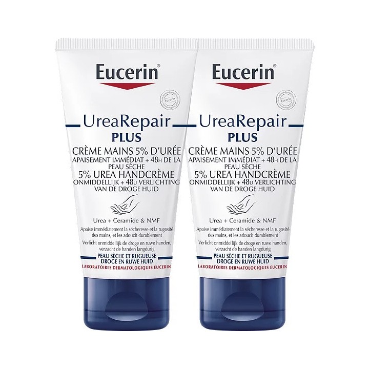 Eucerin UreaRepair Plus Crème mains 5% d'Urée - 2 x 75ml