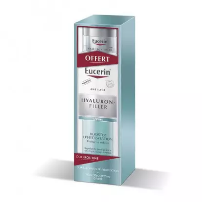 Eucerin Hyaluron-Filler Duo routine Sérum booster d'hydratation 30ml + Soin de jour pèche sèche 20ml Offert