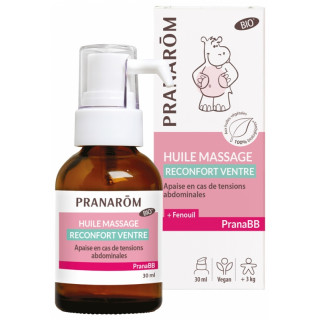 Pranarôm PranaBB Huile massage réconfort ventre Bio - 30ml