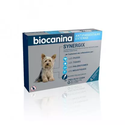 Biocanina Synergix Antiparasitaire externe très petit chien - 4 pipettes