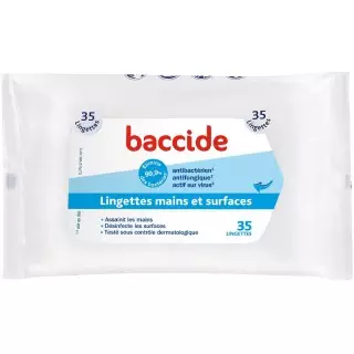 Cooper Baccide Lingettes mains et surfaces - 35 lingettes