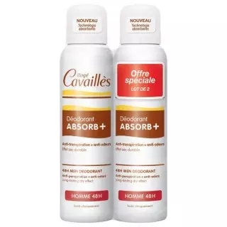 Rogé Cavaillès Absorb+ Déodorant homme 48h en spray - 2 x 150ml