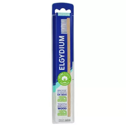 Elgydium Brosse à dents en bois éco-conçue - Médium