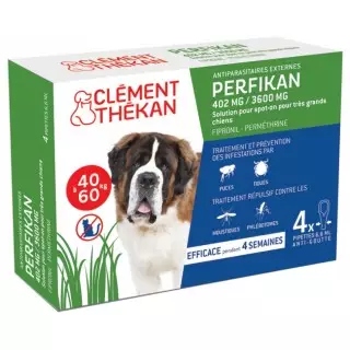 Clément Thékan Perfikan Antiparasitaires très grands chiens de 40 à 60kg - 4 pipettes